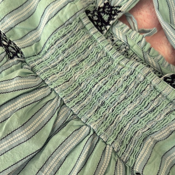 Free People Smocked Camisole with Tie Front and Ruffles - Picture 7 of 7